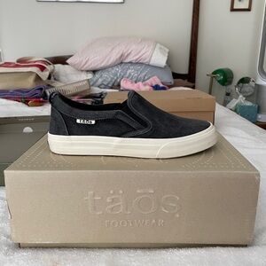 Taos Black Denim Slip-On Shoes